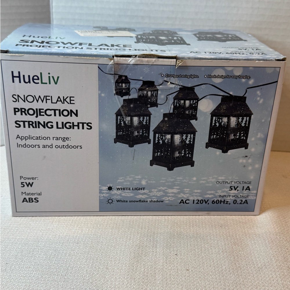 HueLiv Christmas Snowflake Projection String Lights Indoor Outdoor 2007
